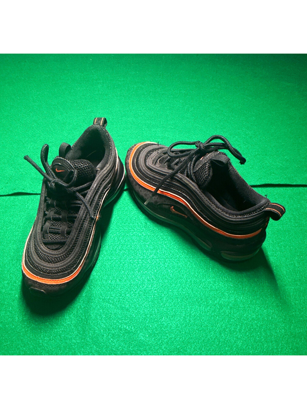 Nike Air Max 97 Sneaker Black/Orange Lace Up US 4Y(Womans 5.5) DX088-001